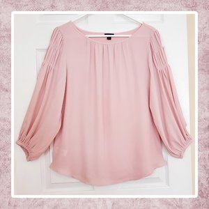 NEW Ann Taylor Mixed Media Pleat 3/4 Sleeve Blouse